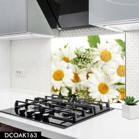 Resim Olinpa Cam Ocak Arkası Koruyucu | Papatya Desenli 