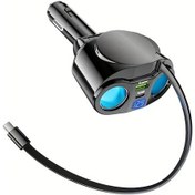 Resim Challenger 120w Süper Hızlı Araç Şarj Cihazı Usb C Çoklu Protokol Düşük Sıcaklık Güvenli Siyah 