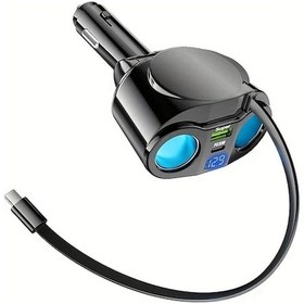 Resim Challenger 120w Süper Hızlı Araç Şarj Cihazı Usb C Çoklu Protokol Düşük Sıcaklık Güvenli Siyah 