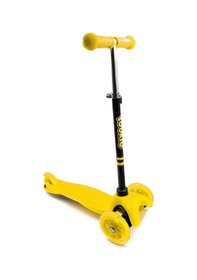 Resim Led Işıklı 3 Tekerlekli Sarı Mini Scooter 