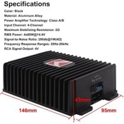 Resim Flybuy Android Araba Oynatıcı İçin Kanallı Dsp Amplifikatörü 80wx4, Sınıf A/b, Alüminyum Kaplı, Siyah Siyah 