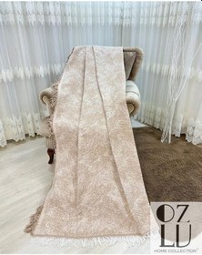 Resim Özlü Home Pamuklu Koltuk Çekyat Örtüsü 170x220 Alaca Bej Kaydırmaz Koltuk Şalı Bej 