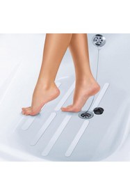 Resim Wenko Banyo Zemin Kaydırmaz Yapışkanlı Bant Kaymaz Bant Şeffaf 6'lı 25x1,8 CM 