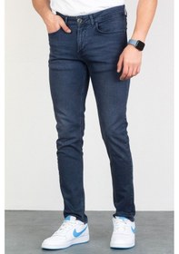 Resim Erkek Lacivert Slim Fit Licralı Esnek Taşlamalı Kot Pantolon 842H (492006157) 
