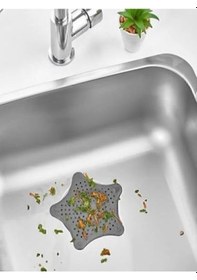 Resim 1 Adet Siyah Deniz Yıldızı Lavabo Süzgeci, Lavabo Tıkacı, Silikon Süzgeç Siyah 