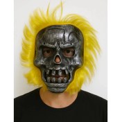 Resim Wild Skull - Metal Kafatası Sarı Saçlı Iskelet Maske 