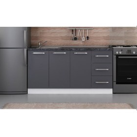 Resim Minar 160 Cm Mutfak Dolabı Beyaz Antrasit 160-A1-Alt Modül Beyaz 