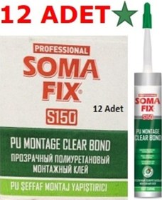 Resim 12 Ad 300 Ml Somafıx Montaj Kit Şeffaf Hızlı Şok Yapıştırıcı Bond 