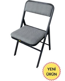 Resim Hey Katlanır Kamp Sandalyesi Piknik Sandalyesi Kazayağı Siyah 