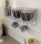 Resim boz concept home Mutfak Rafı Lüks Modern Gümüş Metal Baharatlık Rafı Organizer Düzenleyici 