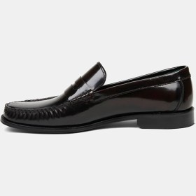 Resim Desa Erkek Bordo Klasik Deri Loafer 