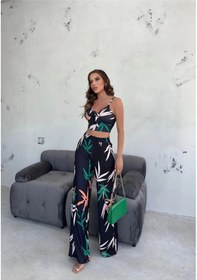 Resim Hgfashion Yaprak Desen İkili Takım Siyah 