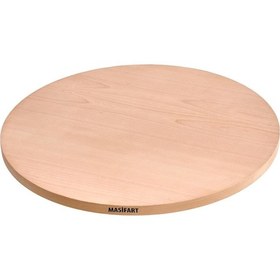 Resim Masifart Tergum Kayın 110 Luk Yuvarlak Tabla Cilasız Ham Ahşap 