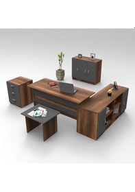 Resim Robinhome Robin Home Verona Abcef Ofis Büro Masa Takımı Barok-Gri 