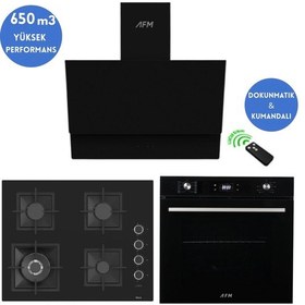 Resim Ferre Ve AFM Tech SC405-WFA WOK + FM7700 + FM3400 Venüs Turbolu Siyah Dijital Ankastre Set 