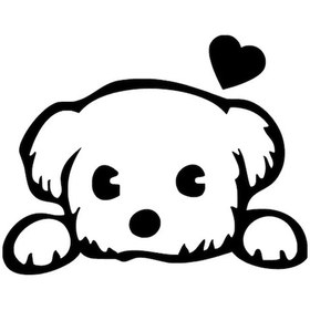 Resim Kalpli Kopek Sticker Oto-motor-laptop-duvar-dekor 10 X 8 Cm 