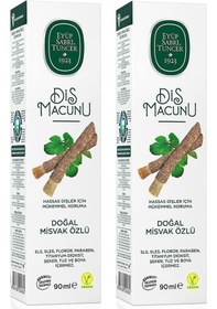 Resim Eyüp Sabri Tuncer Doğal Misvak Özlü Florürsüz Diş Macunu 2 x 90 ML 