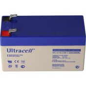 Resim Ul1.3-12 Ultracell Kurşun Pil 12 V 2 Faston 4.8MM Kontaklı 1.3Ah 3M