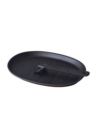 Resim Lava Döküm Oval Fajita Tabağı Ölçü 18x28cm. (Harici tava tutucu dahil değildir.) 