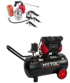 Resim Mytol MY0501 50 lt 1.5 Hp Sessiz Yüksek Hızlı Kompresör Ve 5 Parça Setli 