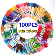 Resim 100 Adet Premium Nakış İpliği Seti - 8.0 metre Karışık Renk Polyester İplik, Haç Dikiş, Nakış, DIY El Sanatları ve Dikiş Setleri için - Çeşitli Tonlar 