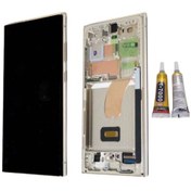 Resim Te Samsung Uyumlu S23 Ultra S918 Uyumlu Çıtalı Oled Lcd Ekran Beyaz B7000 