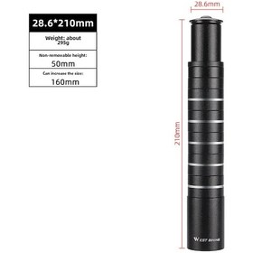 Resim Hombey Bisiklet Kol Yüksekliği Artırıcı, Dağ Ve Yol Bisikletleri İçin Ön Fıçça Uzatıcı Aksesuar 28.6 210mm - Kol Yüksekliği Artırma Ve Kol Konumu Ayarlama Fonksiyonuyla Dayanıklı Malzeme 