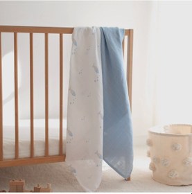 Resim Kukita 2'li Bebek Müslin Örtü Setleri - Mavi 