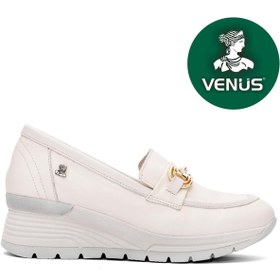 Resim Venüs Hidra Hakiki Deri Ortopedik Oxford Kadın Aır-Flow Taban Klasik Ayakkabı BEJ 