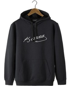Resim Genel Markalar Gazi Mustafa Kemal Atatürk Siyah Kapşonlu Oversize Içi Polarsız Sweatshirt Hoodie 