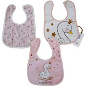 Resim Çift Katlı Çıtçıtlı Bebek Mama ve Salya Önlük 3 Adet STL6076 Çok Renkli 