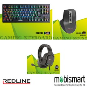 Resim Redline Şekil 3'lü Legend Seti – Gaming Klavye + Mouse + Kulaklık | RGB Işıklı | Oyuncu Klavyesi Mouse Kulaklık 