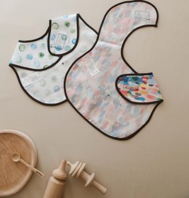 Resim OhlalaKoala Mavi Top ve Renkli 2li Sıvı Geçirmez Mama Önlüğü 6-36 AY 