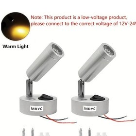 Resim Xuweiwei 2 Adet Mryc Dönebilen Led Okuma Işıkları Sıcak Işık Simli 3w Spot Işık Rv Tekne Yat İç Aydınlatma Dc12 24v 180 360 Döndürme Kablolu Pil Gerektirmez 