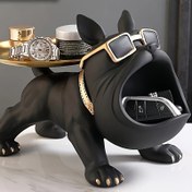 Resim Büyük Ağızlı Bulldog Depolama Figürü - Ev, Ofis & Kafe Dekoru için Sanatsal Reçine Köpek Heykeli | Oturma Odası, Masa Ekranı & Veranda için Mükemmel | Kış, Noel & Yeni Yıl Hediyesi, Noel & Yeni Yıl Dekoru için İdeal 
