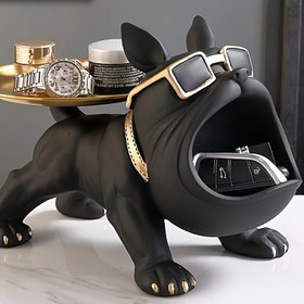 Resim Büyük Ağızlı Bulldog Depolama Figürü - Ev, Ofis & Kafe Dekoru için Sanatsal Reçine Köpek Heykeli | Oturma Odası, Masa Ekranı & Veranda için Mükemmel | Kış, Noel & Yeni Yıl Hediyesi, Noel & Yeni Yıl Dekoru için İdeal 