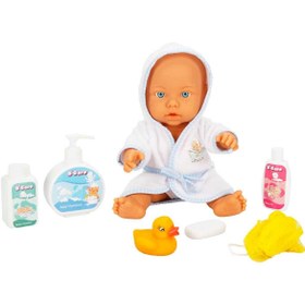 Resim Sunman Bebelou Banyo Zamanı Bebek Seti 35 Cm. - Mavi 