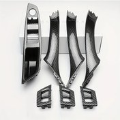 Resim Xuweiwei Karbon Fiber Desen Sol Direksiyon Bmw 5 Series F10 F11 İç Kapı Kolu Switch Armrest Seti 