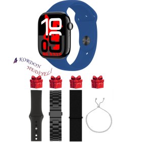 Resim Reeder P13 Blue Max Pro Lite 2022 Uyumlu Mavi Akıllı Saat Watch 10 Mini Kordon Hediyeli Amoled Ekran 41MM 