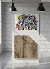 Resim Resital Ledli Karşılama Bankosu G-90 Cm Ofis Kasa Resepsiyon Masası Banko-002-1-2 