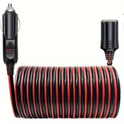 Resim Xuweiwei 8ft 2 5 Metre Erkekten Dişi Araba Fiş Uzatma Kablosu 16awg 12v 24v Led Işık Araba Lastik Pompası Hava Kompresörü 