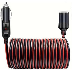 Resim Xuweiwei 8ft 2 5 Metre Erkekten Dişi Araba Fiş Uzatma Kablosu 16awg 12v 24v Led Işık Araba Lastik Pompası Hava Kompresörü 