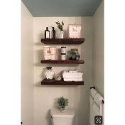 Resim BK Gift Ahşap Çam Masif Ahşap 3lü Dekoratif Duvar Rafı Kitaplık Raf Çiçeklik 50 cm 