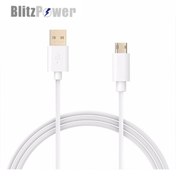 Resim Blitzpower Android Için Micro Usb Şarj Kablosu Beyaz 