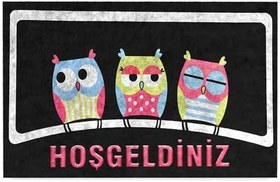 Resim Monnhein Kapı Önü Paspası - Modern ve Şık Kapı Paspası | Ev, Ofis ve Dış Mekân Kullanımı İçin (Baykuşlar) 40x60 