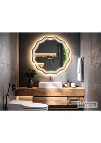 Resim Zavira Günışığı Lazer Kumlamalı Lavabo & Banyo Aynası Dokunmatik Sensörlü 70 X 70 
