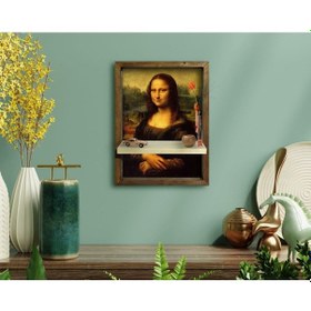 Resim Bk Home Mona Lisa Tasarımlı Doğal Masif Ahşap Çerçeveli Tablo Duv (551053163) 