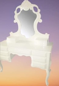 Resim Makyaj Masa 19440 Dresuar 9ÇEKM Kayın Aslan Ayak Parlak Beyaz Aslan Baş El yapım 