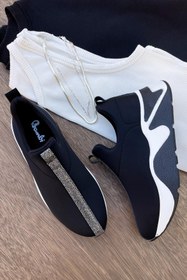 Resim Bambi Siyah Beyaz Kadın Sneaker K01234061617 