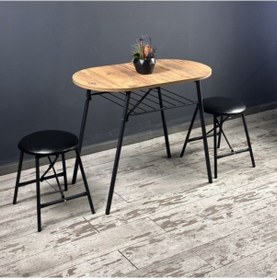 Resim Masa Sandalye Takımı Atlantik Çam Oval Mutfak Masası Döşemeli T 